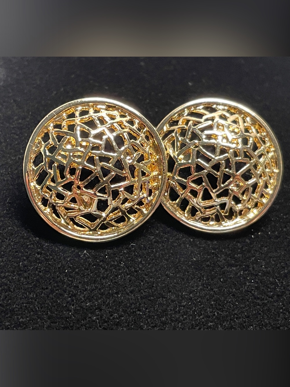Gold Filigree Round Drop Earrings - Statement Women's Jewelry